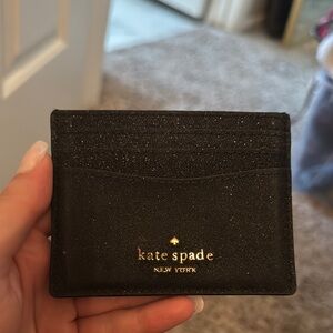 Kate Spade Black Glitter Card Holder